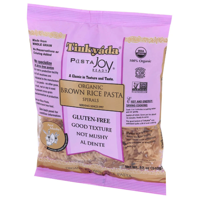 TINKYADA PASTA BRWN RICE SPIRAL ORG 12 OZ 