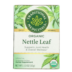 TRADITIONAL MEDICINALS TEA NETTLE LEAF HERBAL 16 BG - Pack of 6