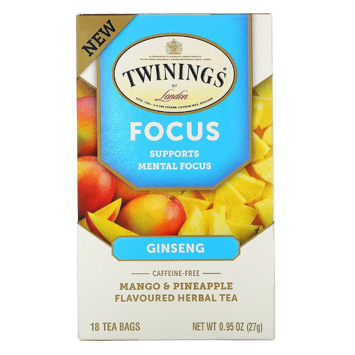 TWINING TEA TEA FOCUS MANGO PINEAPPLE 18 BG - Pack of 6