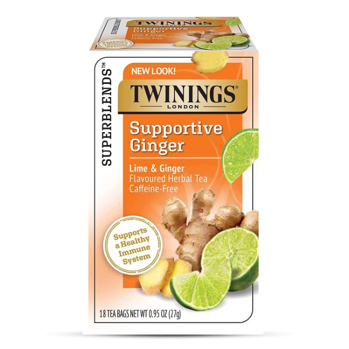 TWINING TEA TEA SUPPORT LIME GNGR 18 BG 