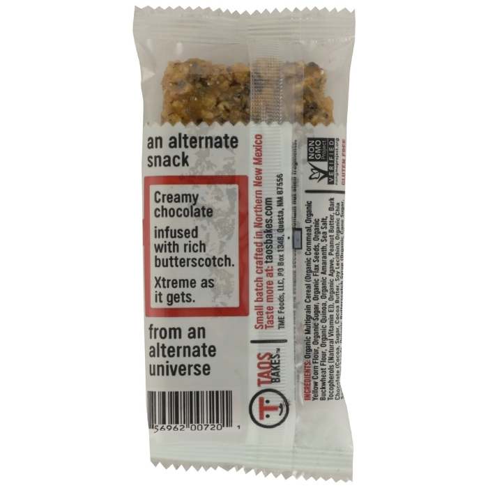 Taos Bakes - Bars Almond PB Chocolate & Butterscotch, 1.8oz - back