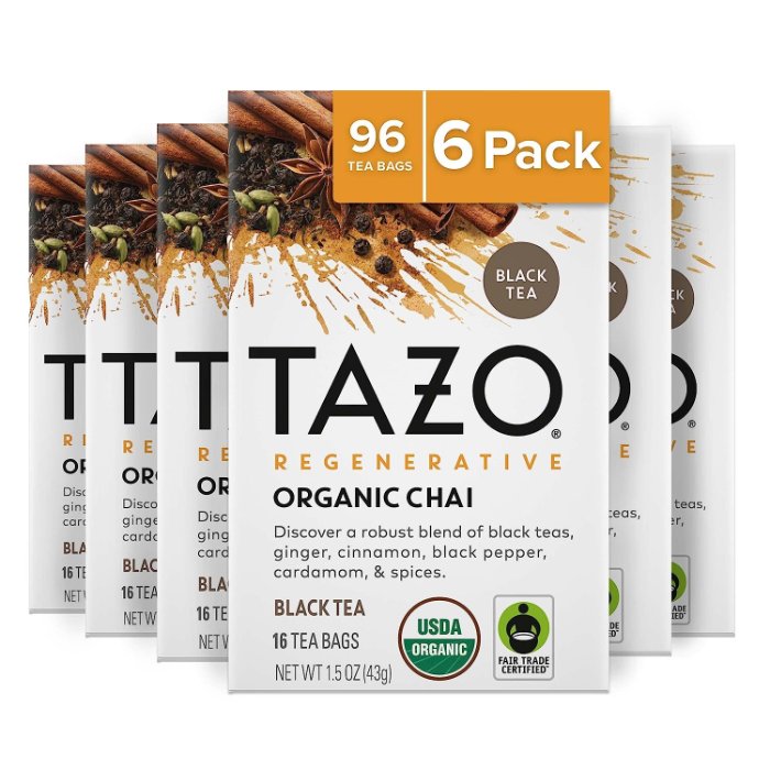 Tazo - Tea Bag Chai Org 16 Bg - Pack Of 6