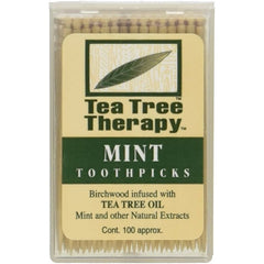 Tea Tree Therapy Toothpick Ttree And Mint 100 Pc - Pack Of 12