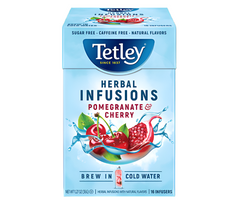 Tetley - Herbal Infusions Pomegranate & Cherry Tea, 16 Bag Pack of 3