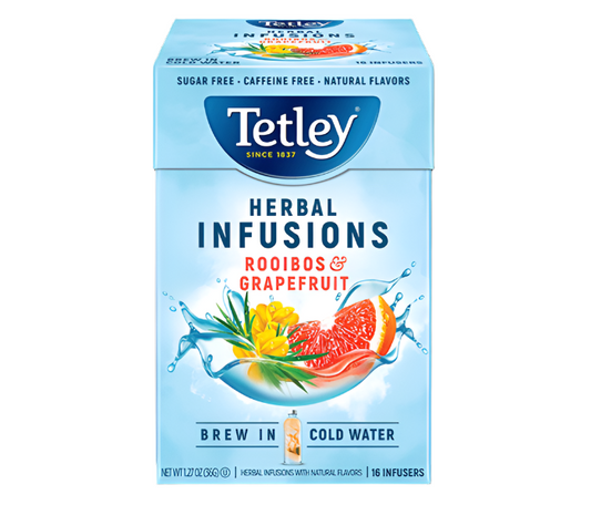 Tetley - Herbal Infusions Rooibos & Grapefruit Tea, 16 Bag Pack of 3