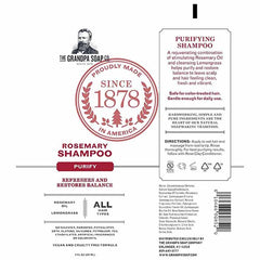 The Grandpa Soap Co. - Rosemary Shampoo, 8 fl oz - back