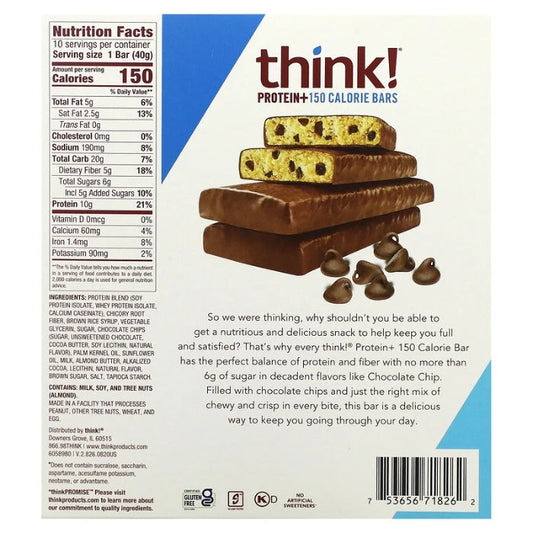 Think! - Bar Chocolate Chip 1.41 Oz - Pack Of 10