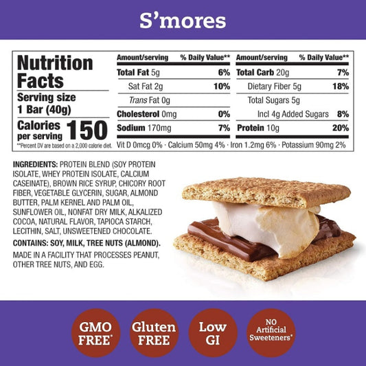 Think! - Bar Protein Fiber Smores 1.41 Oz - Pack Of 10