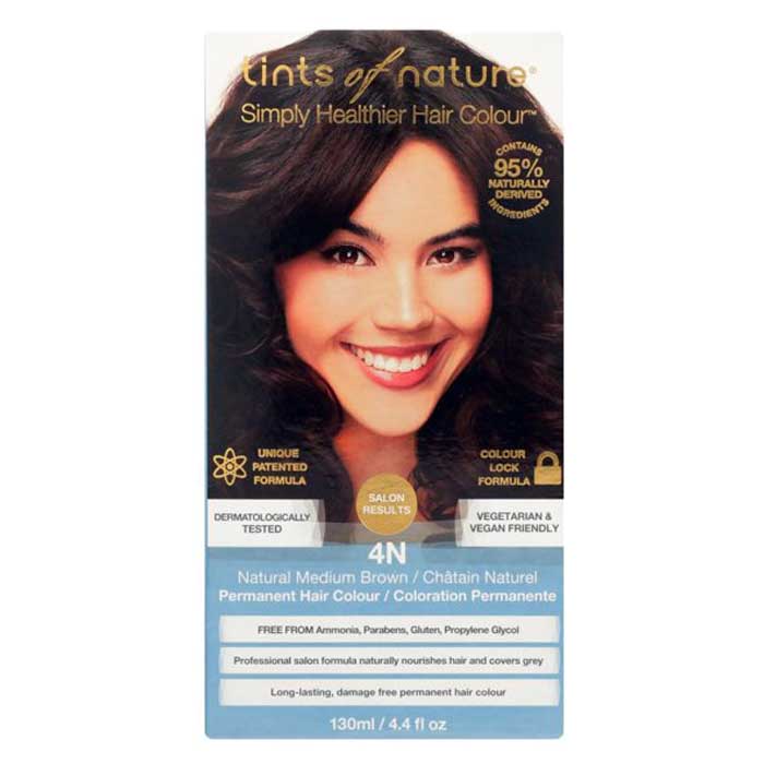 Tints of Nature - 4N Natural Medium Brown Permanent Hair Dye, 4.4 fl oz