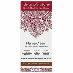 Tints of Nature - Semi-Permanent Golden Brown Hair Dye Henna Cream, 2.46 fl oz