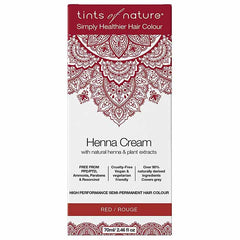 Tints of Nature - Semi-Permanent Red Hair Dye Henna Cream, 2.46 fl oz