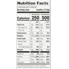 Tofurky - Plant-Based Burger - nutrition facts