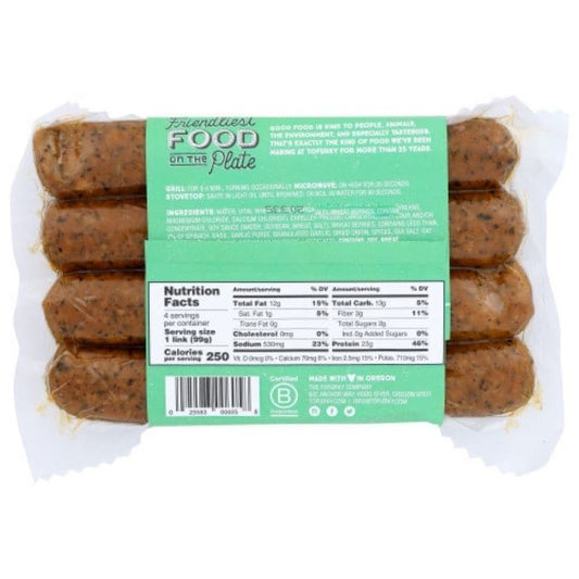 Tofurky - Spinach Pesto Artisan Sausage, 14oz - back