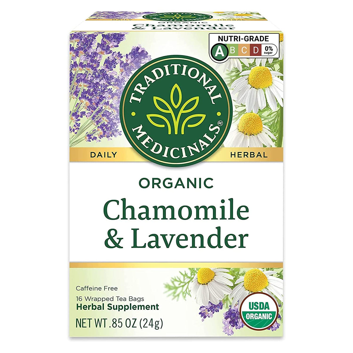 Traditional Medicinals - Chamomile with Lavender Herbal Tea - 16ct  Pack of 6