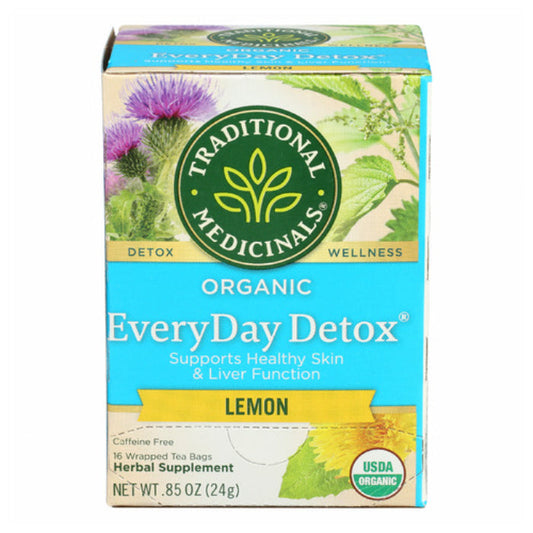 Traditional Medicinals - Everyday Detox Lemon Herbal Tea, 16ct  Pack of 6