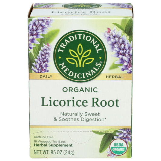 Traditional Medicinals - Medicinals Licorice Root Organic Tea  ,16 Bags  Pack of 6