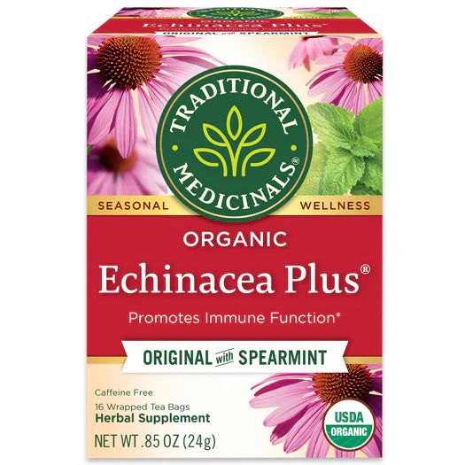 Traditional Medicinals - Organic Echinacea Plus Tea, 16 Bags  Pack of 6