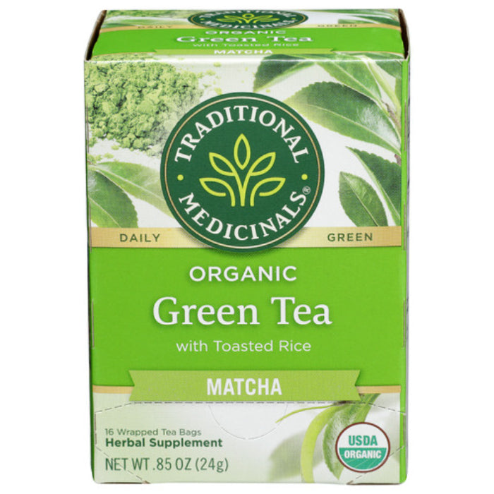 Traditional Medicinals - Tea Matcha Toasted Rice, 16 Bags  Pack of 6