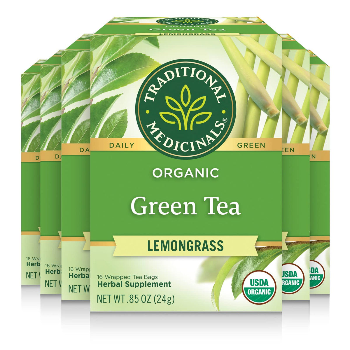 Traditional Medicinals Tea Grn Lemongrass 16 Bg - Pack Of 6