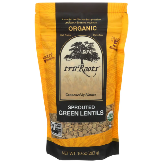 TRUROOTS - Green Sprouted Lentil Beans 10OZ ( Pack of 6)
