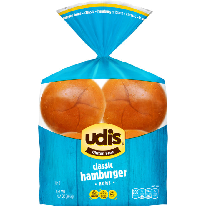 UDIS BUNS HAMBURGER 4CT GF 10.4 OZ 