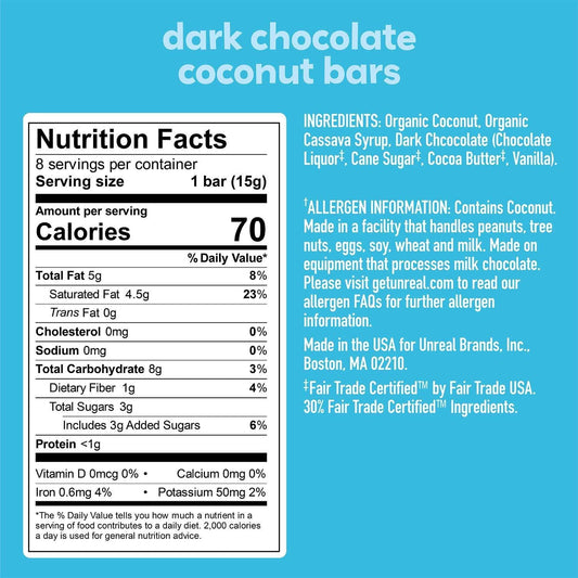 Unreal-Dark Chocolate Coconut Bar, 4 oz