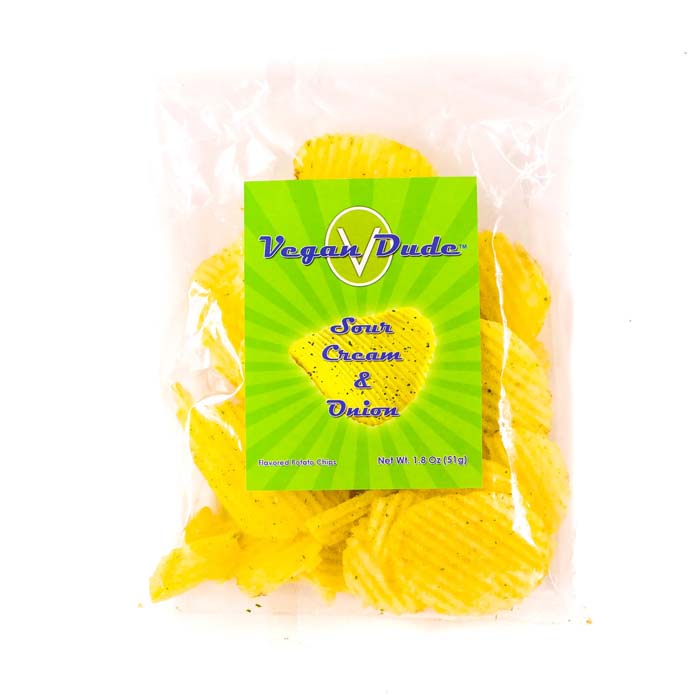 Vegan Dude Foods - Potato Chips Sour Cream & Onion, 1.8oz