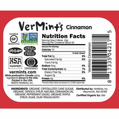 Vermints - Breath Mints - Cinnamon, 1.41oz - back