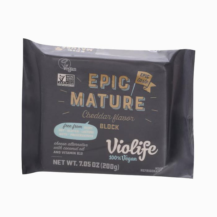 Violife - Epic Cheddar Blocks - Epic Mature Cheddar, 7.05oz