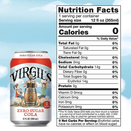 Virgils Soda Cola Zero 6pk 72 Fo - Pack Of 4