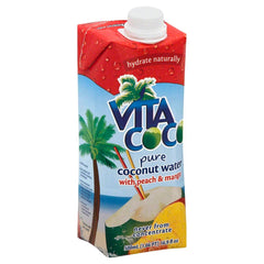 Vita Coco - Coconut Water Peach and Mango, 17Floz | Pack of 12 - PlantX US