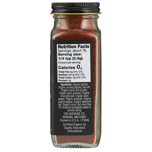 Watkins - Organic Harissa Seasoning, 2.5oz - back