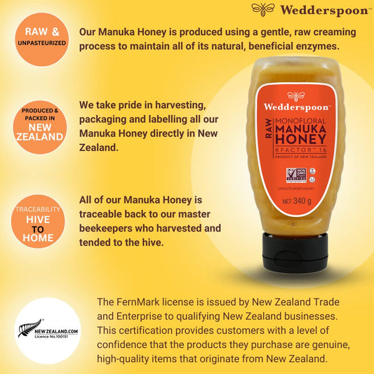 Wedderspoon Honey Manuka Raw Kfactor 12 Oz - Pack Of 6