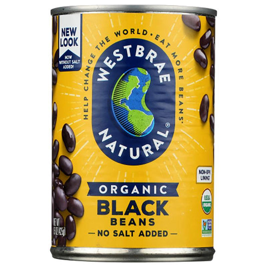 Westbrae - Organic Black Beans Fat Free, 15 oz  Pack of 12