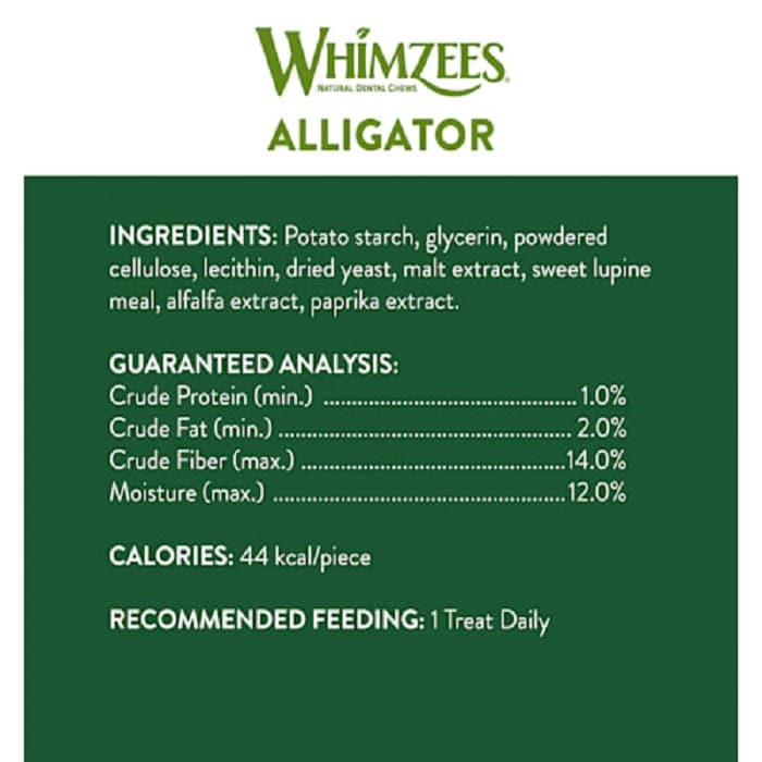 Whimzees - Alligator Dental Dog Treats back