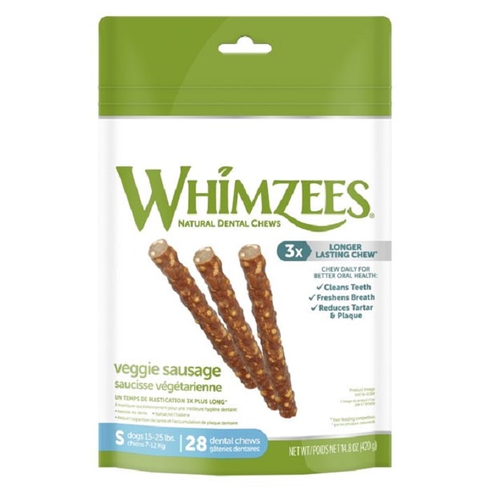 Whimzees - Veggie Sausage Dental Dog Treats small