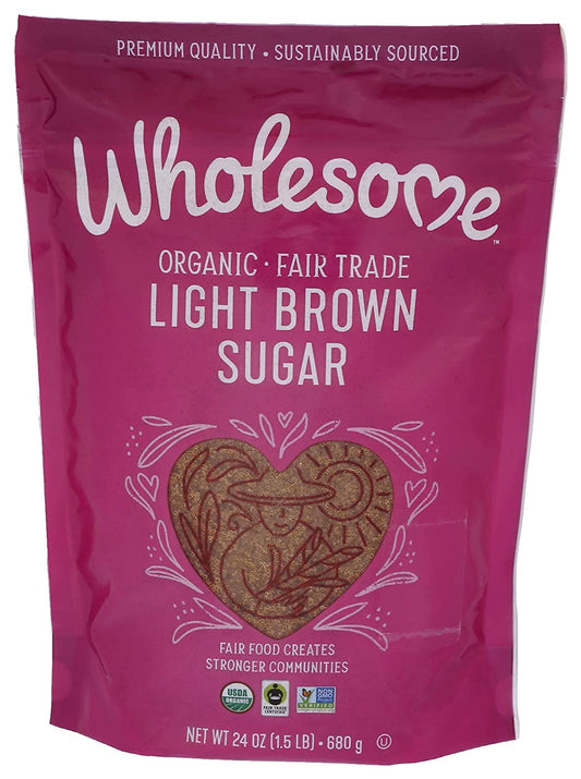 Wholesome Organic Light Brown Sugar - 24 Oz
 | Pack of 3 - PlantX US