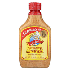 Woeber Mustard Sndwch Pal Hot Spicy 16 Oz - Pack Of 6