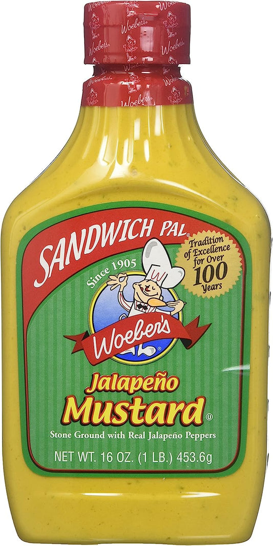 Woeber Mustard Sndwch Pal Jalapeno 16 Oz - Pack Of 6