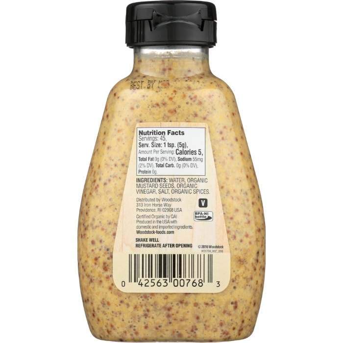 Woodstock - Stoneground Mustard - Back