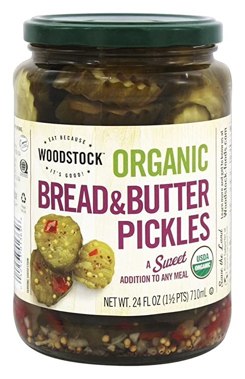 Woodstock Farms Sweet Bread & Butter Pickles, 24 oz
 | Pack of 6 - PlantX US