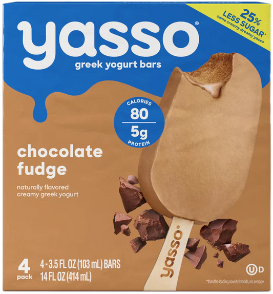 Yasso Bar Ygrt Grk Choc Fudge 14 Oz - Pack Of 8