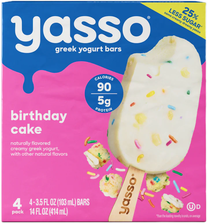 Yasso Bar Yogurt Birthday Cake 4 Pk - Pack Of 8