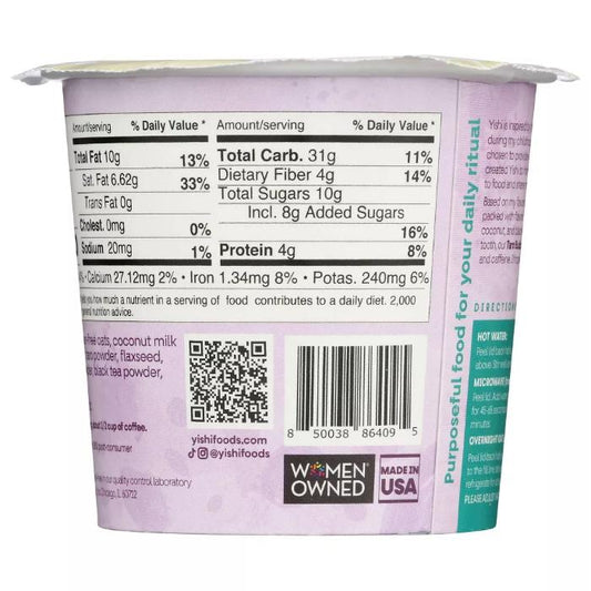 Yishi - Bubble Tea Oatmeal Taro, 1.76oz - back