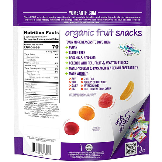 12 YumEarth Organic Fruit Snack Packs