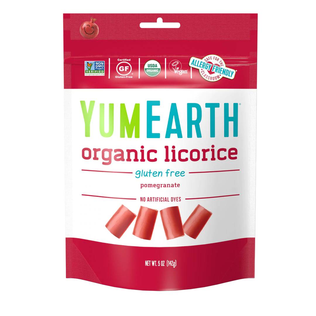 Yum Earth Organic Licorice Gluten Free Pomegranate — 5 oz
 | Pack of 12 - PlantX US