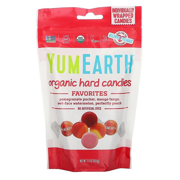 YumEarth, Organic Hard Candies, 3.3 oz 

 | Pack of 6 - PlantX US