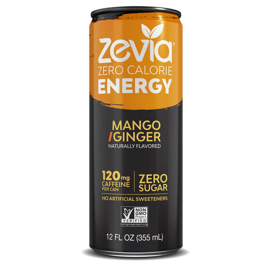 Zevia - Energy Mango Ginger Zero Calorie, 12 oz | Pack of 12