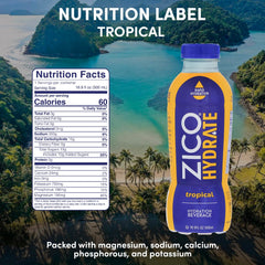 Zico Water Hydrate Tropical 16.9 Fo - Pack Of 12 - back