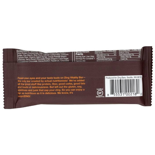 Zing - Double Nut Brownie Vitality Bar, 1.76oz - back